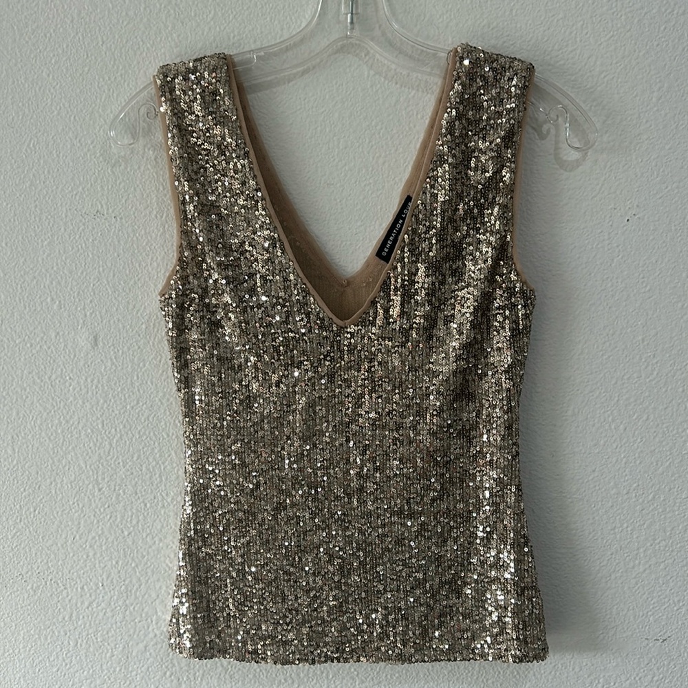 Generation Love Gold Sequin Tank Top